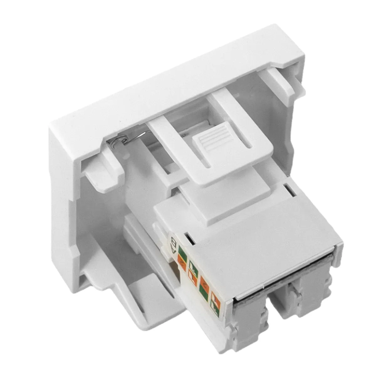 Розетка в рамку компьютерная EKF 45х45 мм RJ-45 кат.5е, 2 модуля, белая