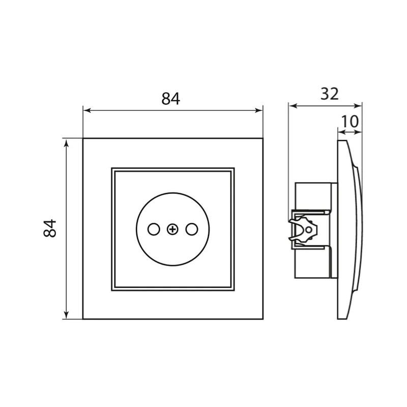 Розетка с/у Минск ERR10-022-200, 1 гнездо, б/з, з/ш, бежевая