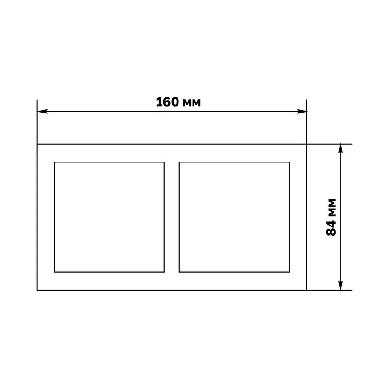 Рамка 2-х постовая Минск ERM-G-302-20, горизонтальная, бежевая