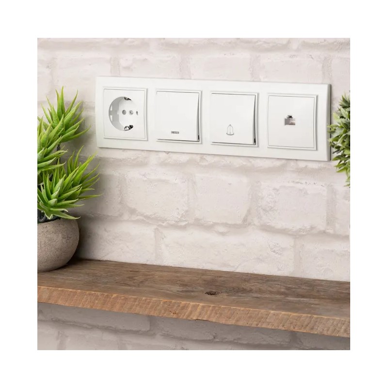 Рамка 4-х постовая Минск ERM-G-304-10, горизонтальная, белая