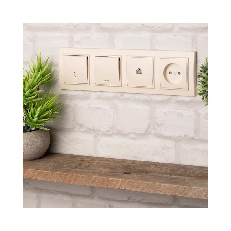 Рамка 4-х постовая Минск ERM-G-304-20, горизонтальная, бежевая