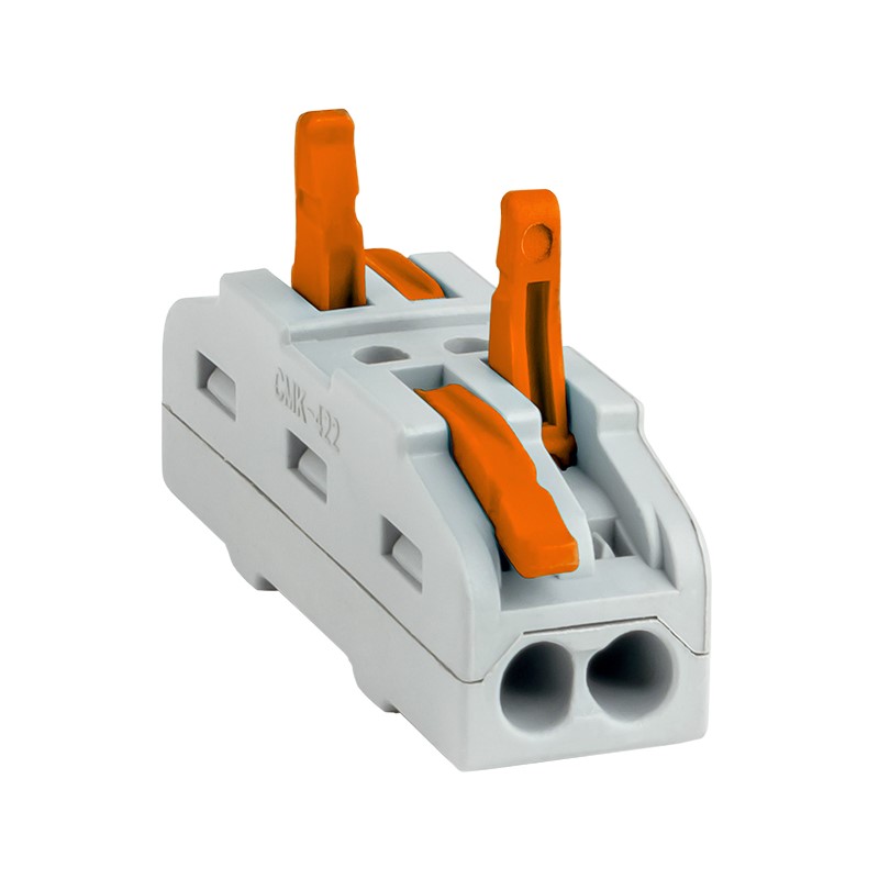 Клемма проходная с рычажком 222-422 без пасты, 2 провода 0,08-2,5 мм2 (25 шт.)