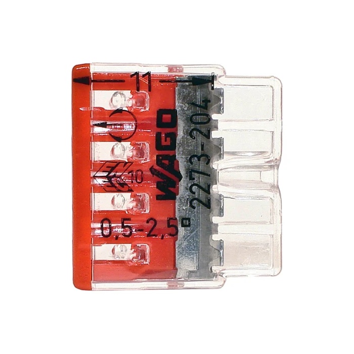 Клемма WAGO 2273-204 без пасты, 0,5-2,5 мм2 (20 шт.)