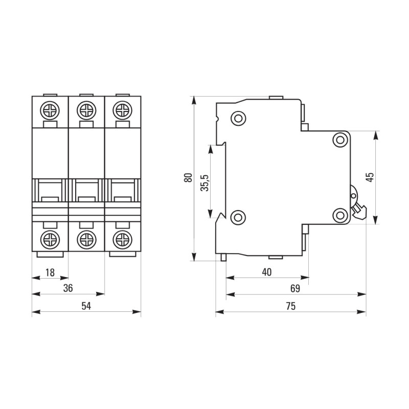 Выключатель автоматический EKF ВА 47-29 4,5кА, С 50А, 1П