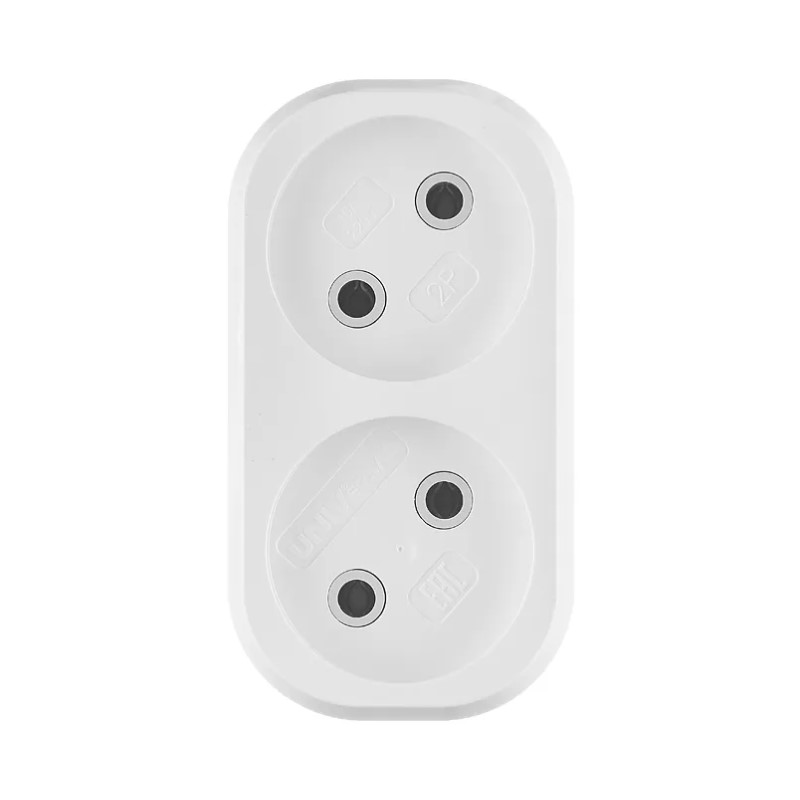 Разветвитель 2 гнезда, А202, б/з, 6А, плоский