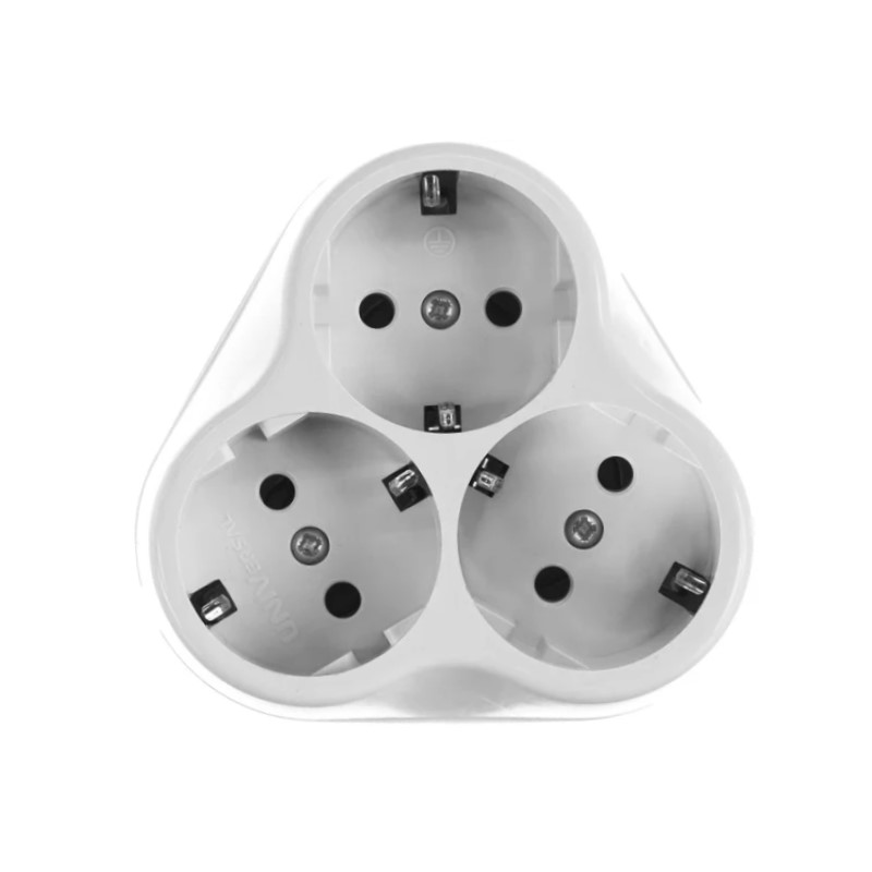 Разветвитель 3 гнезда АК303 с/з, 16А, круглый