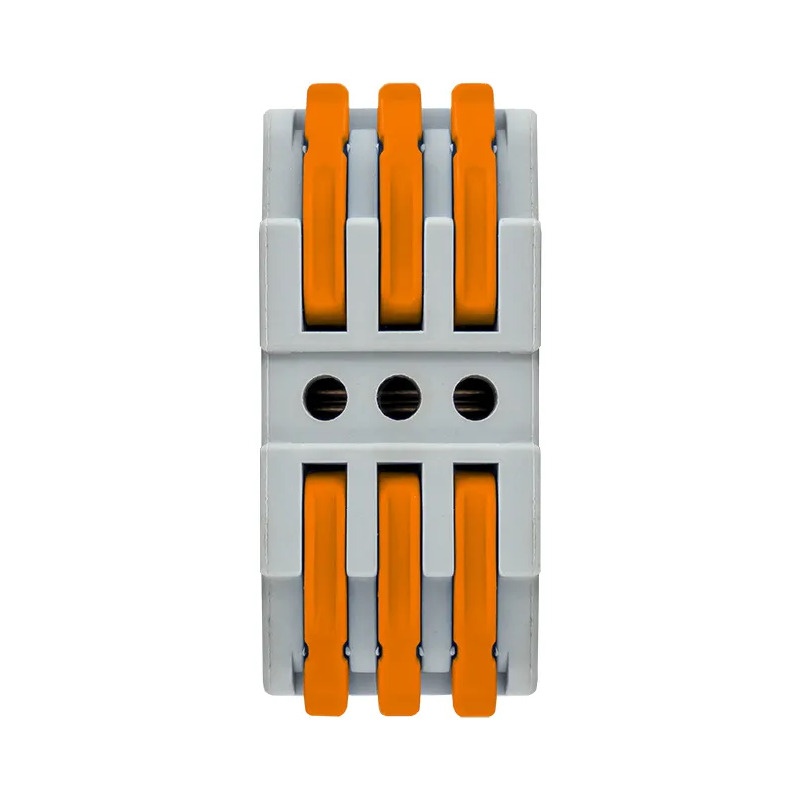 Клемма проходная с рычажком 222-422 без пасты, 3 провода 0,08-2,5 мм2 (25 шт.)