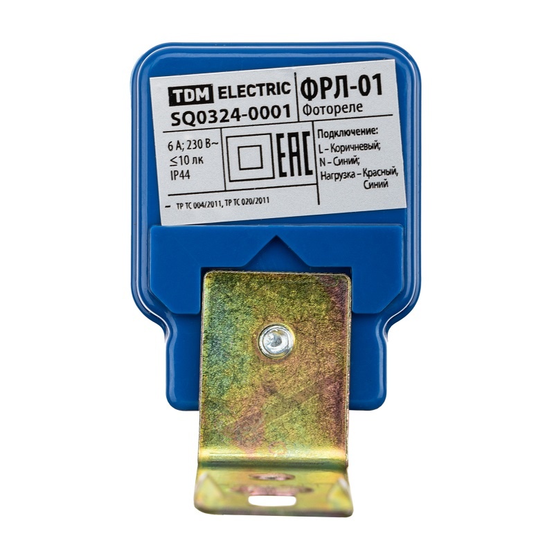 Фотореле со встроенным фотодатчиком, настенный, порог 10Лк, 6А