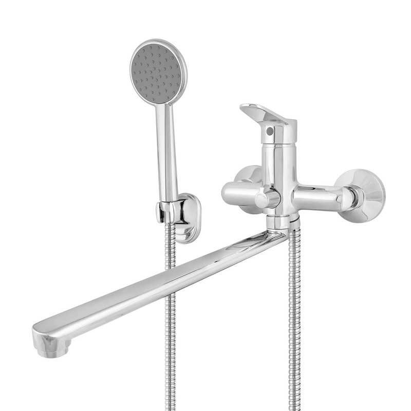 Смеситель для ванны Mix&Fix Delta 2907 с аксесуарами, L-излив 350 мм