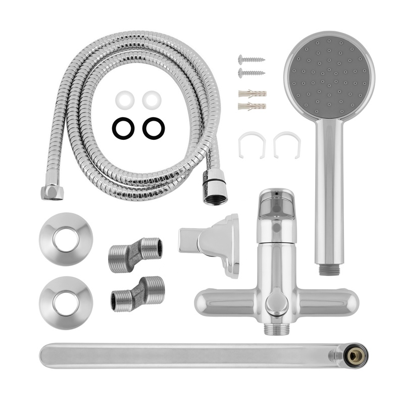 Смеситель для ванны Mix&Fix Delta 2907 с аксесуарами, L-излив 350 мм