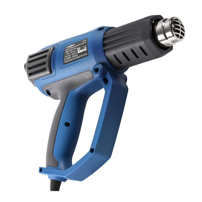 Фен строительный сетевой Trigger 20061, 2 кВт, 50-600°, 4 насадки, L кабеля=3 м, кейс