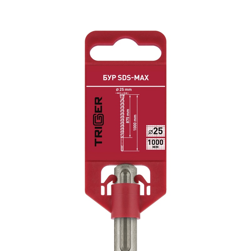 Бур Trigger 88010 SDS-Max (двойная спираль, 4 резца), 25х875/1000 мм