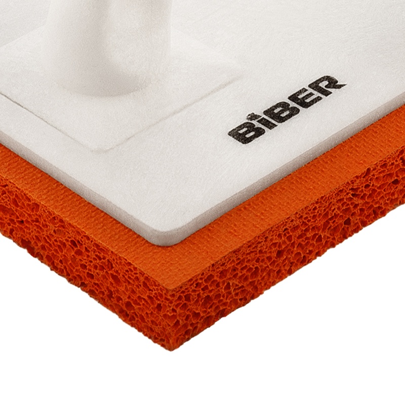 Терка пластмассовая Biber 35502, с губчатым покрытием, 250х130 мм