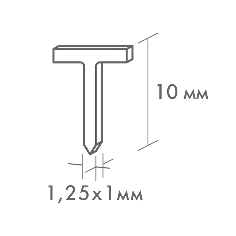 Скобы для степлера Biber 85829 Т-образные, тип 300, 10 мм (1000 шт.)