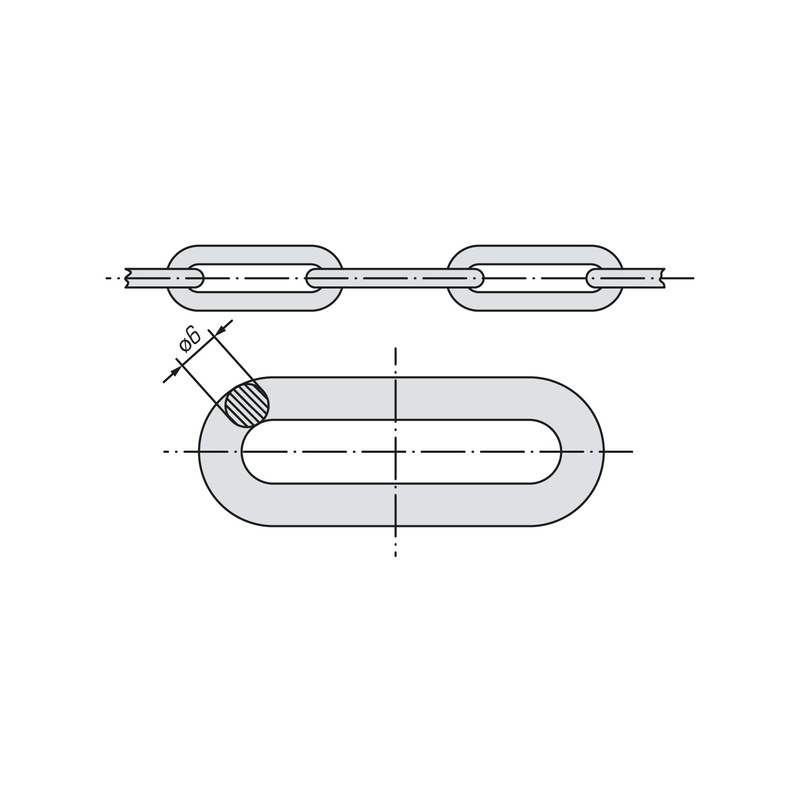 Цепь длиннозвенная SWFS DIN763 М6 (1 м)
