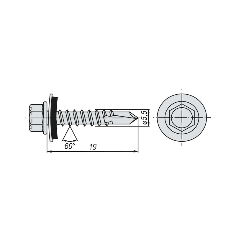 Саморез кровельный SWFS Premium RAL-9003 ZP 5,5х19 (200 шт)
