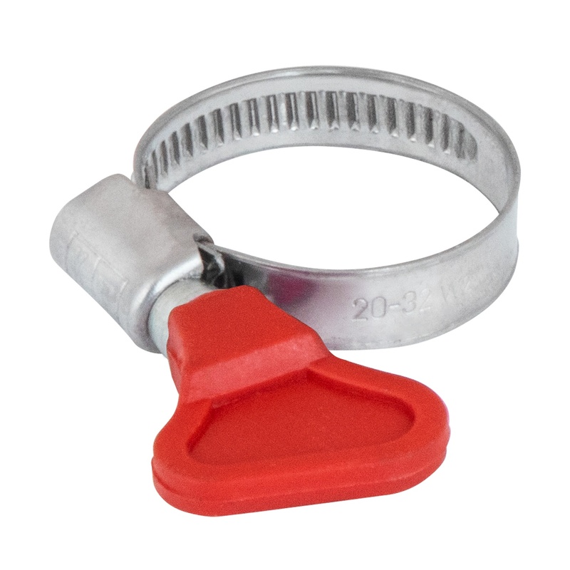 Набор хомутов червячных для шлангов Klip 27145-2, 20-32/9 мм "бабочка" (2 шт)