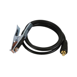 Зажим массы (заземления) пружинный Elitech 000400 с кабелем в сборе КГ25 (3 м; 300 А; DX50; сечение 25 мм2)
