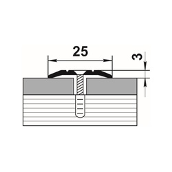 Порог стыкоперекрывающий Лука, дуб темный (1,8 м х 25 мм)