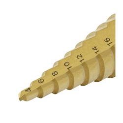 Сверло ступенчатое по металу Trigger 74344 Р6М5 TIN d 4-20 мм