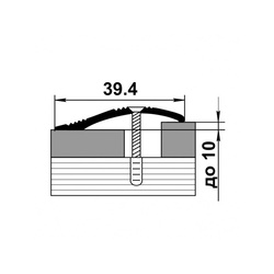 Порог разноуровневый Лука, венге, перепад 2,2-10 мм (0,9 м х 39,4 мм)