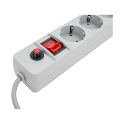 Фильтр сетевой 6 гнезд 967U-5001, ПВС 3х0,75, 2200Вт, 10А, 1,8м, серый