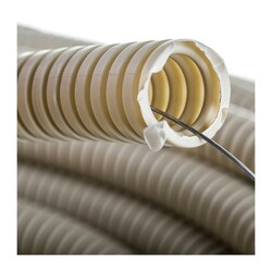 Труба гофрированная ПВХ строительная с зондом, d=20 мм, серая (100 п.м.)