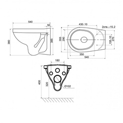 Комплект инсталляции Santeri Альфа (инсталляция, унитаз, сиденье, кнопка)