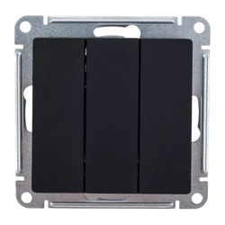 Выключатель с/у Atlasdesign ATN001031, 3 клавиши, б/инд, карбон