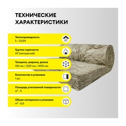 Утеплитель Vetonit для Стен и Крыш Стронг 4100х1220х100 мм, 1 шт