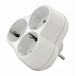 Разветвитель 3 гнезда АК303 с/з, 16А, круглый