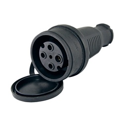 Штепсельное гнездо, 3Р+РЕ, 32А, 380В, IP44, каучук, черное