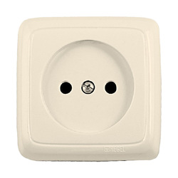 Розетка о/у Alfa РА16-103-01, 1 гнездо, б/з, слоновая кость