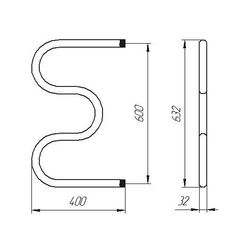 Полотенцесушитель М-образный, 600х400 мм, НР 1"