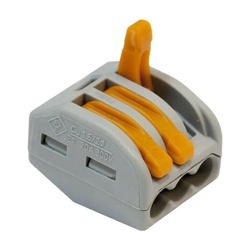 Клемма с рычажком WAGO 222-413 без пасты, 3 провода 0,08-2,5 мм2 (50 шт.)