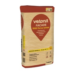 Смесь армировочно-клеевая Vetonit Facade S100 Force усиленная зимняя, 25 кг