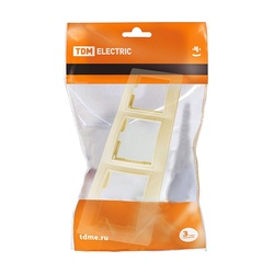 Рамка 3-х постовая Таймыр SQ1814-0128, горизонтальная, слоновая кость