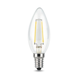 Лампа филаментная Gauss Black LED E14, свеча, 9Вт, 2700К, тепл.свет