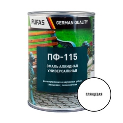 Эмаль Pufas ПФ-115 ГОСТ белая (0,9 кг)