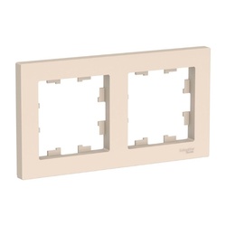 Рамка 2-х постовая Atlasdesign ATN000202, универсальная, бежевая