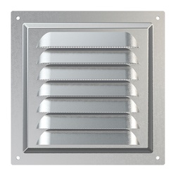 Решетка Era МЦ 150х150 мм, с москитной сеткой, металл оцинк.