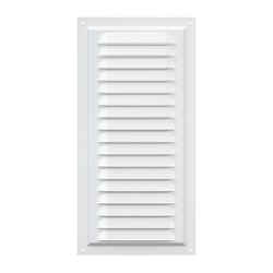 Решетка Era МЭ 150х300 мм, с москит. сеткой, металл белая