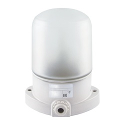 Светильник д/ сауны под E27, 60Вт, 230В, настенный/потолочный, IP54, белый пластик+стекло