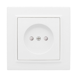 Розетка с/у Минск ERR10-022-100, 1 гнездо, б/з, з/ш, белая