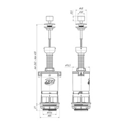 Арматура для бачка унитаза Ани Пласт WC4050, шток, боковой подвод