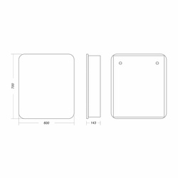 Зеркало-шкаф Sanita New Line 60, 600х145х700 мм