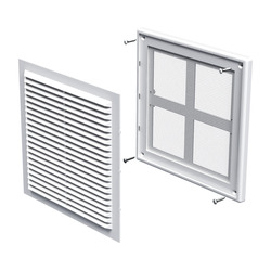 Решетка разъемная НашВент 204х204 мм МВ 150с, с москитной сеткой