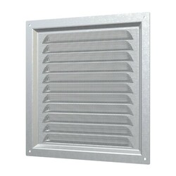 Решетка Era МЦ 200х200 мм, с москитной сеткой, металл оцинк.