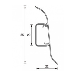 Плинтус Ideal Классик, с кабель-каналом, палисандр, 55 мм (2,2 м)
