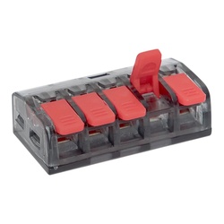 Клемма с рычажком 221-415 без пасты, 5 проводов 0,2-4 мм2 (20 шт.)